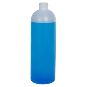 16 oz. Natural HDPE Cosmo Bottle 24/410 Neck  (Cap Sold Separately)