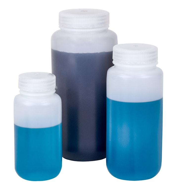Thermo Scientific™ Nalgene™ Wide Mouth Economy HDPE Bottles with Caps