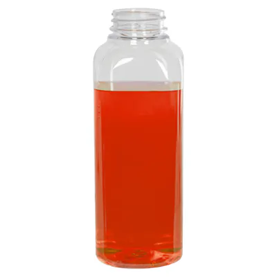 16 oz. Clear PET French Square Bottle with 38/400 Neck (Cap Sold Separately)