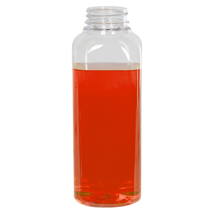 Fruit Juice 10oz Clear French Square Glass Bottles With Plastic