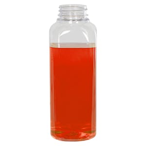 16 oz. Clear PET French Square Bottle with 38/400 Neck  (Cap Sold Separately)