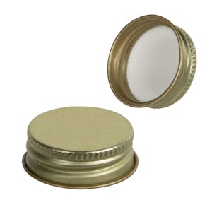 28/400 Gold Metal Cap with Full Cover Plastisol Liner