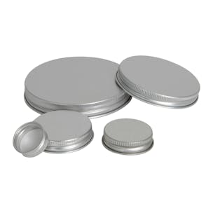 Brushed Silver Aluminum Caps with Foam Liner