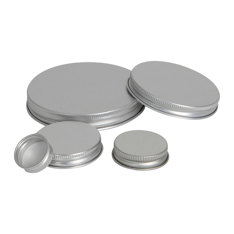 22/400 Brushed Silver Aluminum Cap with Foam Liner