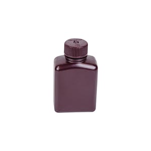 4 oz./125mL Nalgene™ Amber HDPE Rectangular Bottle with 28mm Cap
