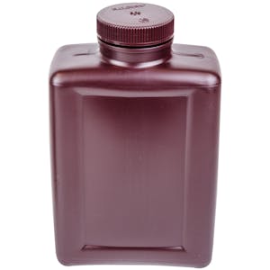 64 oz./2000mL Nalgene™ Amber HDPE Rectangular Bottle with 63mm Cap