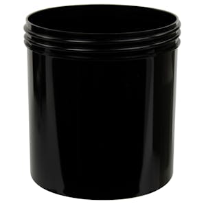 Black Polypropylene Straight-Sided Jars