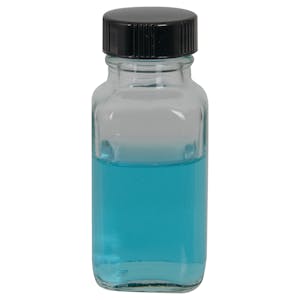 4 oz. Wide Mouth French Square Glass Bottle with 33/400 P Cap - Case of 24