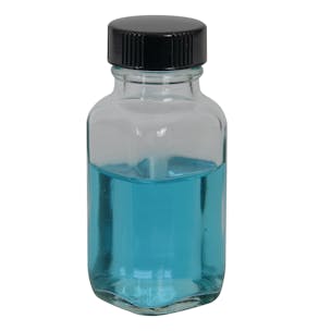 Wide Mouth French Square Glass Bottles with Caps