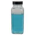 8 oz. Wide Mouth French Square Glass Bottle with 43/400 PV Cap - Case of 24