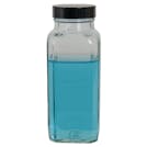 8 oz. Wide Mouth French Square Glass Bottle with 43/400 PV Cap - Case of 24