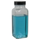 8 oz. Wide Mouth French Square Glass Bottle with 43/400 PV Cap - Case of 24
