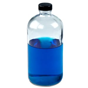Clear Boston Round Glass Bottle with Cap