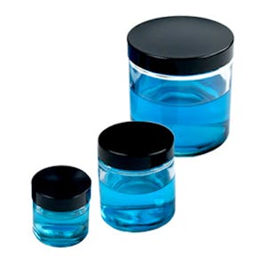 Straight-Sided Wide Mouth Glass Round Bottle with Cap