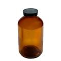 1 oz. Amber Glass Wide Mouth Packer Bottle with 28/400 P Cap - Case of 24