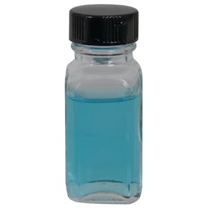 1 oz. Wide Mouth French Square Glass Bottle with 24/400 P Cap - Case of 48