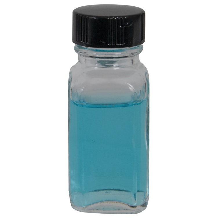 1 oz. Wide Mouth French Square Glass Bottle with 24/400 P Cap - Case of 48