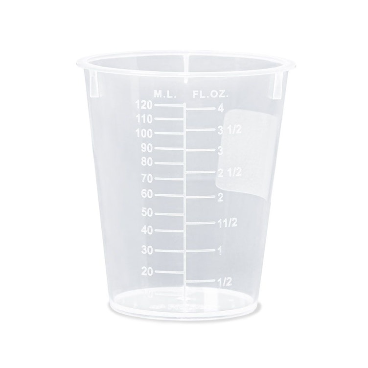 120mL Natural Polypropylene Stackable Beakers - Case of 1000