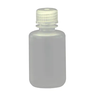 60mL Narrow Mouth Natural Polypropylene Reagent Bottle with 20/415 Polypropylene Cap - Package of 12