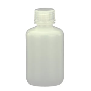 125mL Narrow Mouth Natural HDPE Reagent Bottle with 24/415 Polypropylene Cap - Package of 12