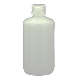 250mL Narrow Mouth Natural HDPE Reagent Bottle with 24/415 Polypropylene Cap - Package of 12