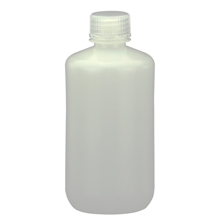 250mL Narrow Mouth Natural HDPE Reagent Bottle with 24/415 Polypropylene Cap - Package of 12