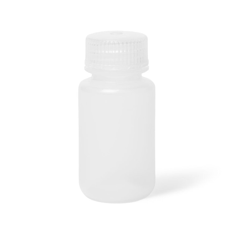 60mL Wide Mouth Natural Polypropylene Reagent Bottle with 28/415 Polypropylene Cap - Package of 12