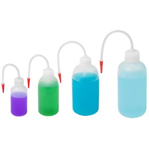 Wash Bottles with Flexible Delivery Tube