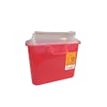 5.4 Quart Translucent Red Stackable Sharps Container
