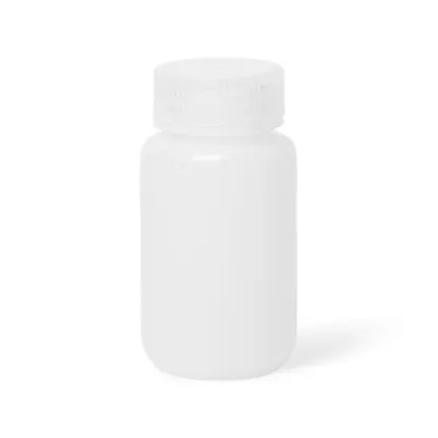 125mL Wide Mouth Natural HDPE Reagent Bottle with 38/415 Polypropylene Cap - Package of 12