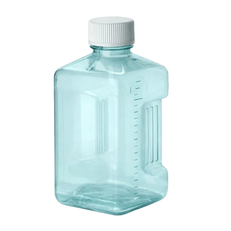 1 Liter Sterile Square Nalgene™ Polycarbonate Biotainer™ Bottle with 48mm Cap - Case of 35