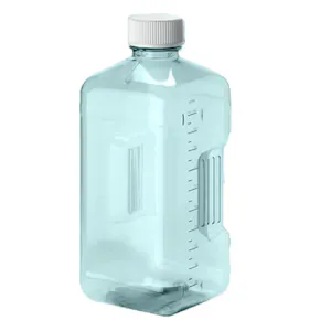 2 Liter Sterile Square Nalgene™ Polycarbonate Biotainer™ Bottle with 48mm Cap - Case of 20