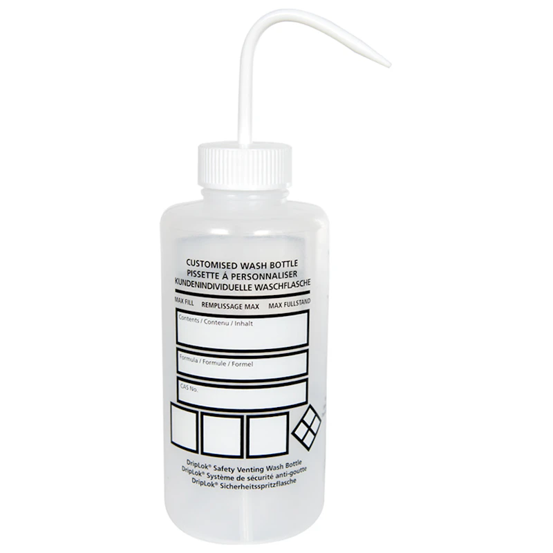 1000mL Azlon® Driplok® Blank Venting Wash Bottle with Dispensing Nozzle