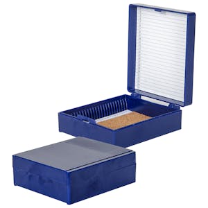 25 Slide Blue ABS Storage Box with Hinged Lid
