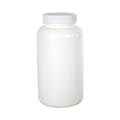 16.9 oz./500cc White HDPE Wide Mouth Packer Bottle with 53/400 White Ribbed Cap with F217 Liner