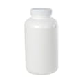 25 oz./750cc White HDPE Wide Mouth Packer Bottle with 53/400 White Ribbed Cap with F217 Liner