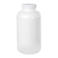 32 oz./950cc White HDPE Wide Mouth Packer Bottle with 53/400 White Ribbed Cap with F217 Liner