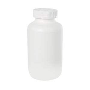 750cc/25.4 oz. White HDPE Packer Bottle with 53/400 White Ribbed CRC Cap with F217 Liner