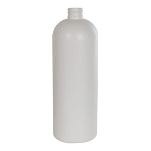 32 oz. White HDPE Tall Cosmo Bottle with 28/410 Neck (Cap Sold Separately)