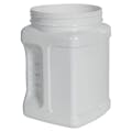64 oz. White PET Pinch Grip-It Square Jars with 120mm Neck (Cap Sold Separately)