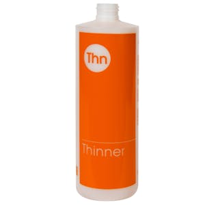 16 oz. Natural HDPE Cylinder Bottle with 24/410 Neck & Orange "Thinner" Embossed (Caps Sold Separately)