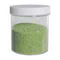 40 oz. Clear Polystyrene Straight-Sided Round Jar with 120/400 White Ribbed Cap with F217 Liner