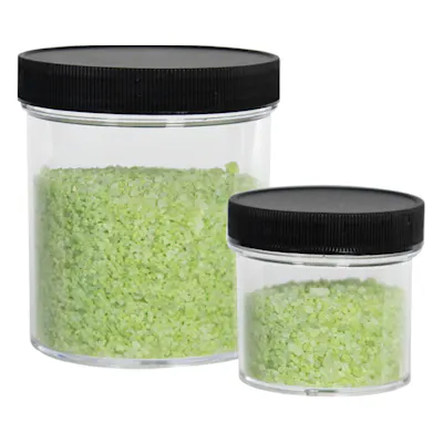 Clear Polystyrene Straight-Sided Jars with Plain Caps