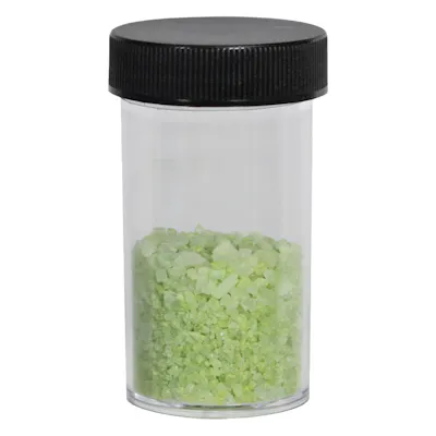 1-1/2 oz. Clear Polystyrene Straight-Sided Round Jar with 38/400 Black Ribbed Cap with F217 Liner