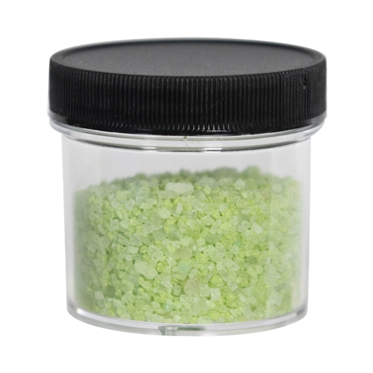 3 oz. Clear Polystyrene Straight-Sided Round Jar with 58/400 Black Ribbed Cap with F217 Liner