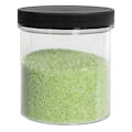 40 oz. Clear Polystyrene Straight-Sided Round Jar with 120/400 Black Ribbed Cap with F217 Liner