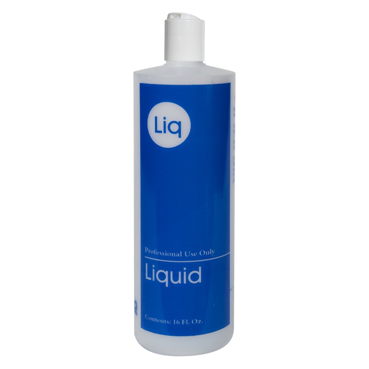 16 oz. Natural HDPE Cylinder Bottle with 24/410 White Dispensing Disc-Top Cap & Blue "Liquid" Embossed