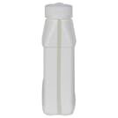 16 oz. White HDPE F-Style Jug with Window Strip & 33/400 White Ribbed CRC Cap with F217 Liner
