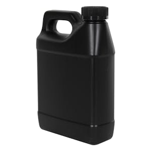 32 oz. Black HDPE F-Style Jug with 33/400 Black Ribbed CRC Cap with F217 Liner