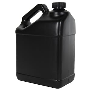 128 oz. Black HDPE F-Style Jug with 38/400 Black Ribbed CRC Cap with F217 Liner